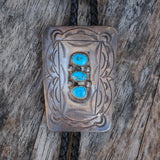 Vintage Sterling 3-Stone Turquoise Bolo Tie