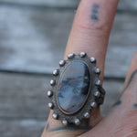 Vintage Sterling Older Agate Ring 6