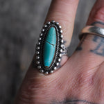 Vintage Sterling Cracked Stone Turquoise Ring 4