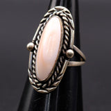 Vintage Sterling Mother Of Pearl Ring 6