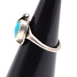 Vintage Sterling Turquoise Feather Ring 5.25
