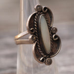 Vintage Sterling Mother Of Pearl Ring 5