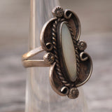 Vintage Sterling Mother Of Pearl Ring 5