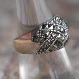 Vintage Sterling Marcasite Ring 7.75