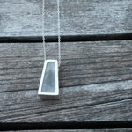 Vintage Sterling White Druzy Elongated Pendant Necklace