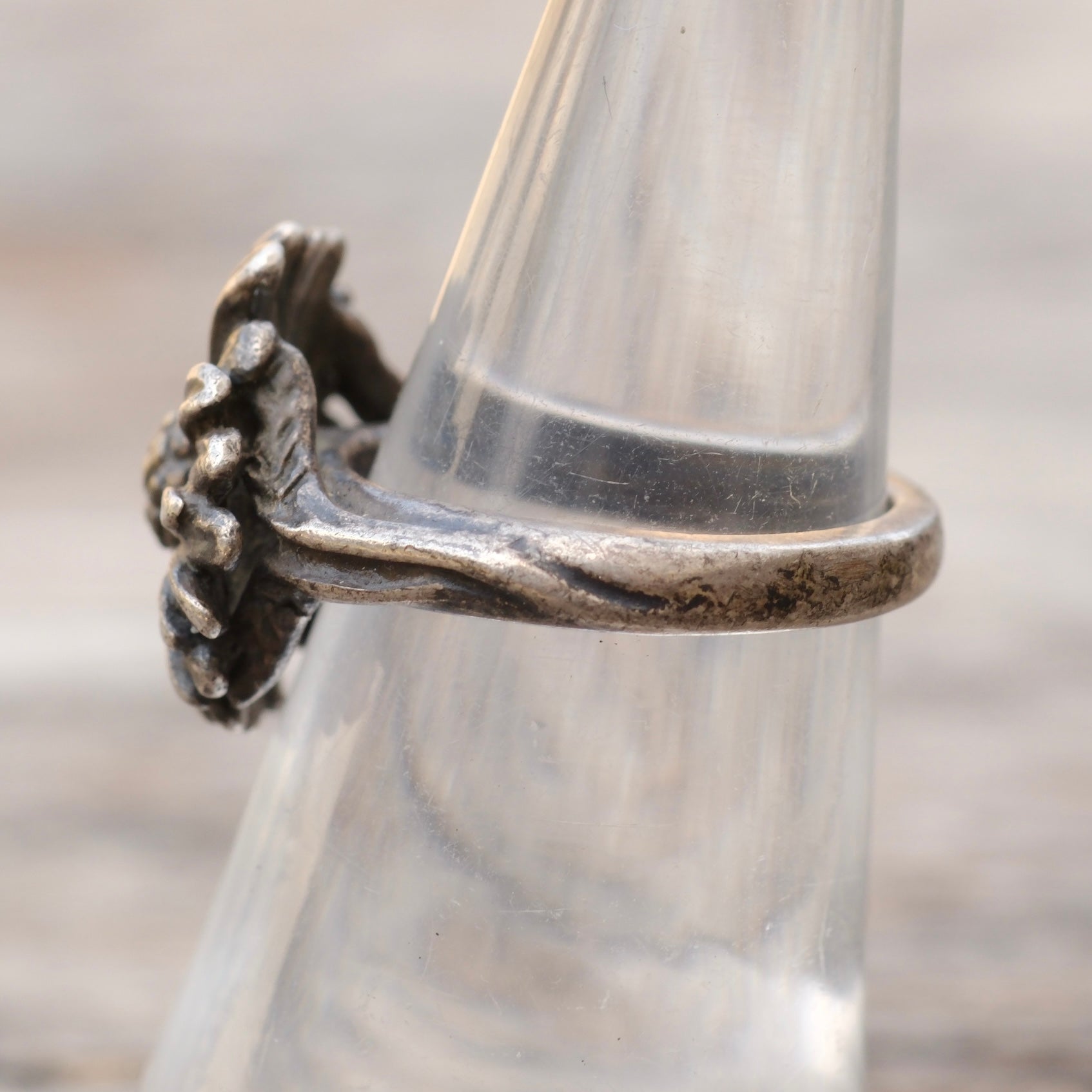 Vintage Sterling Flower Ring 5.75