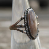 Vintage Sterling Agate Ring 5.75