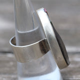 Vintage Sterling Multistone Inlay Ring 9