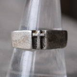 Vintage Sterling Silver Cross Band 9.75