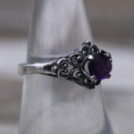 Vintage Sterling Amethyst Ring 7.25