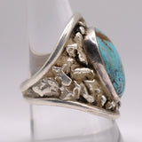 Vintage Sterling Turquoise Ring 10.25