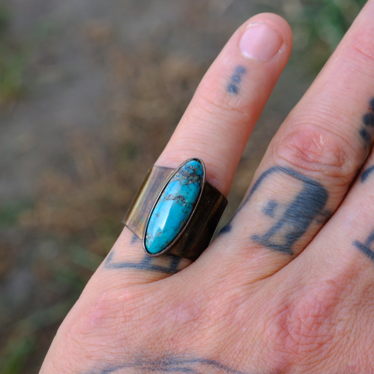 Vintage Sterling Turquoise Ring 7