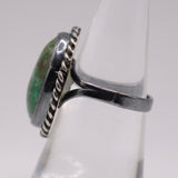 Vintage Sterling Turquoise Roper Ring 6.5