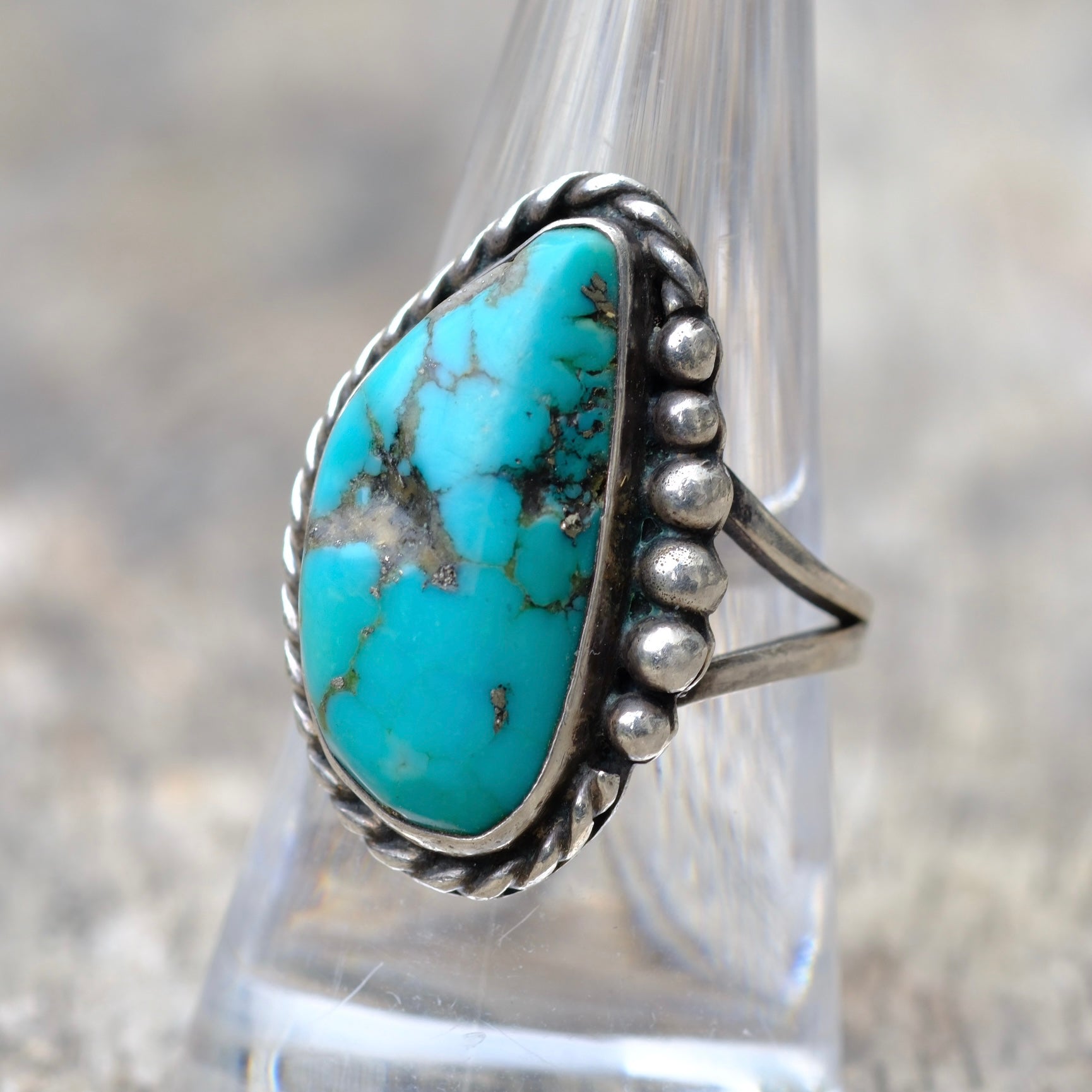 Vintage Sterling Turquoise Ring 8