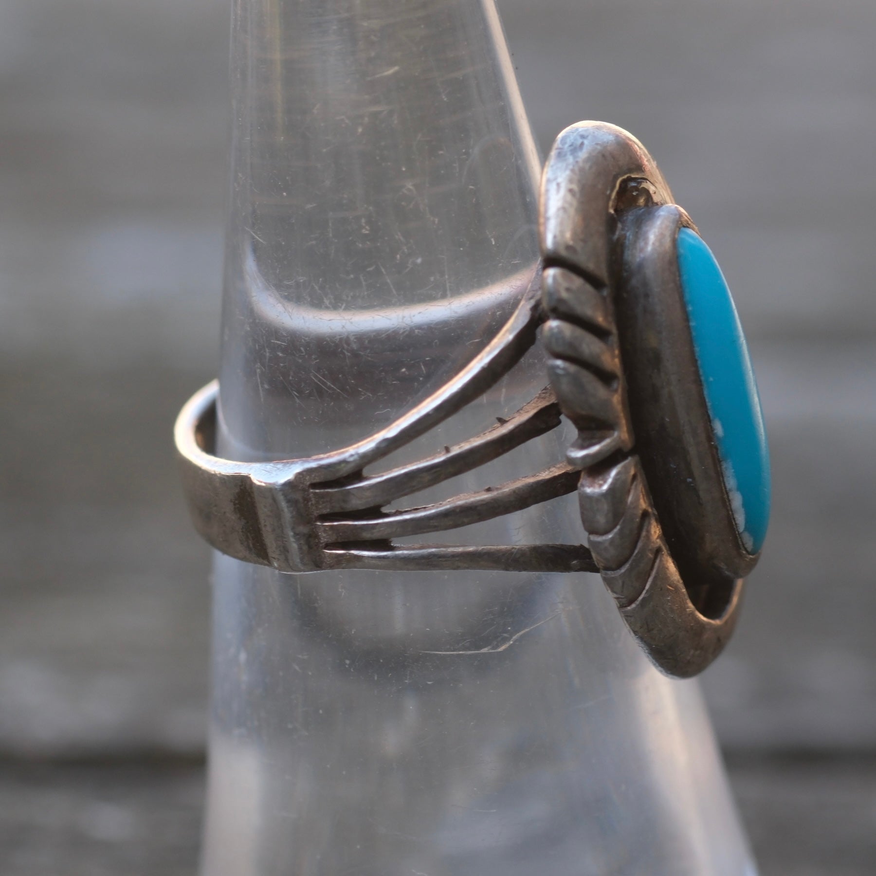 Vintage Sterling Turquoise Ring 5.75