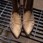 Vintage Montana Leather and Snakeskin Womens Cowboy Boots