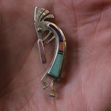 vintage Sterling Inlay Kokopelli Brooch