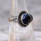 Vintage Sterling Lapis Feather Feather Ring 6