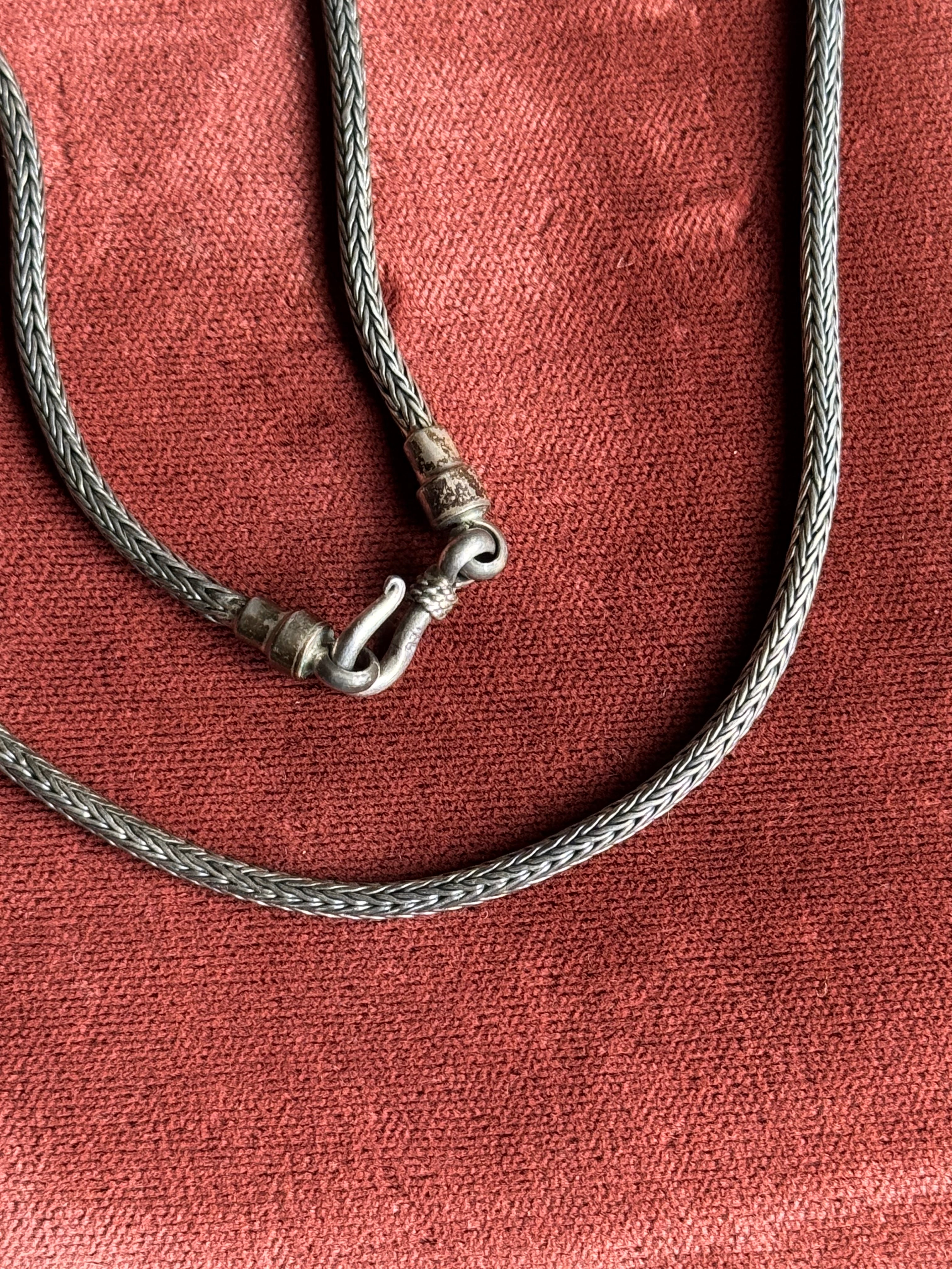 Vintage Sterling Silver 16” Wheat Chain