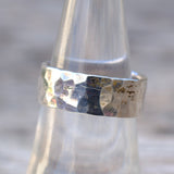 Vintage Sterling Silver Faceted Band Ring 6.75