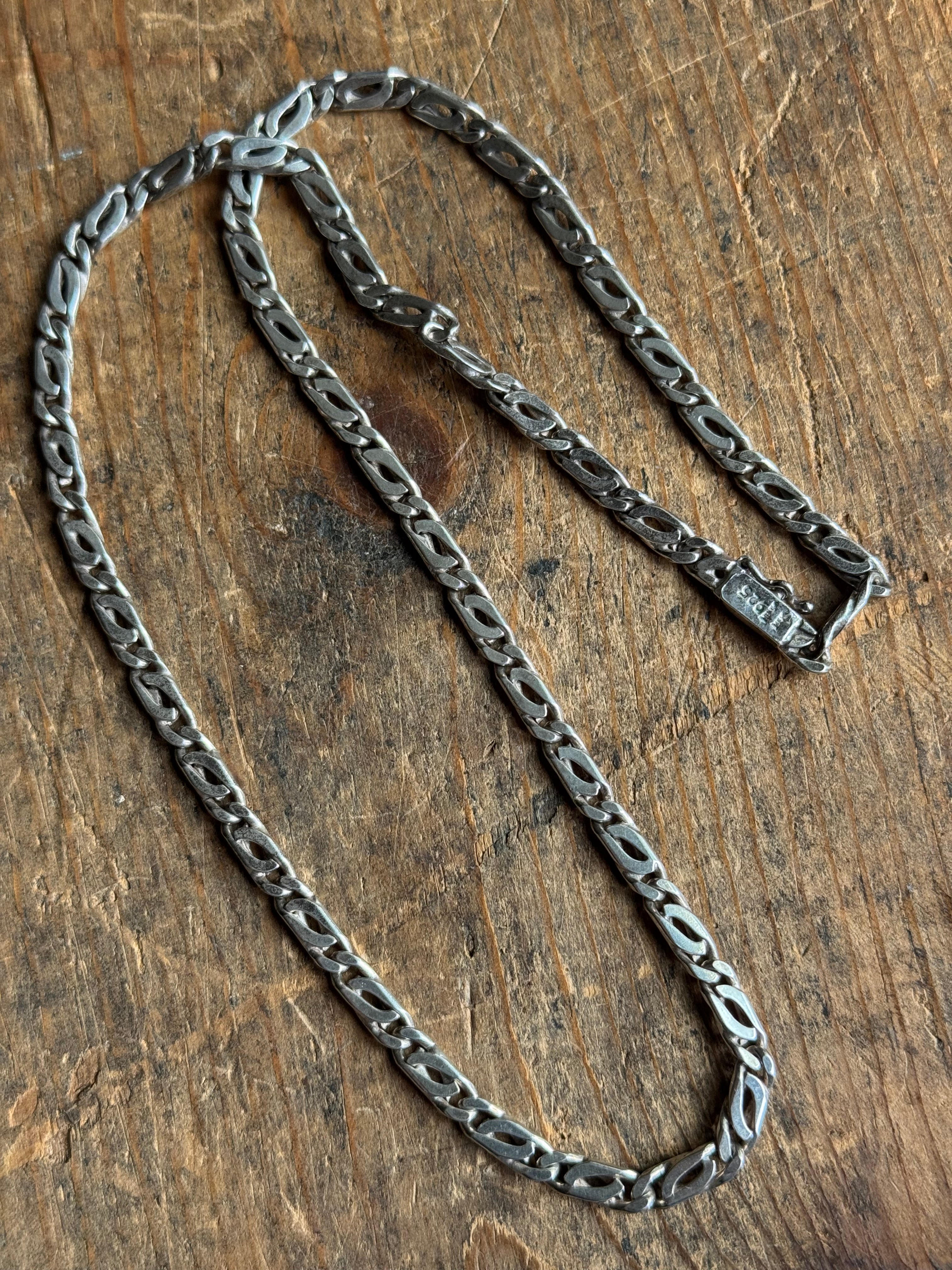 Vintage Sterling Silver 19” Snail Chain
