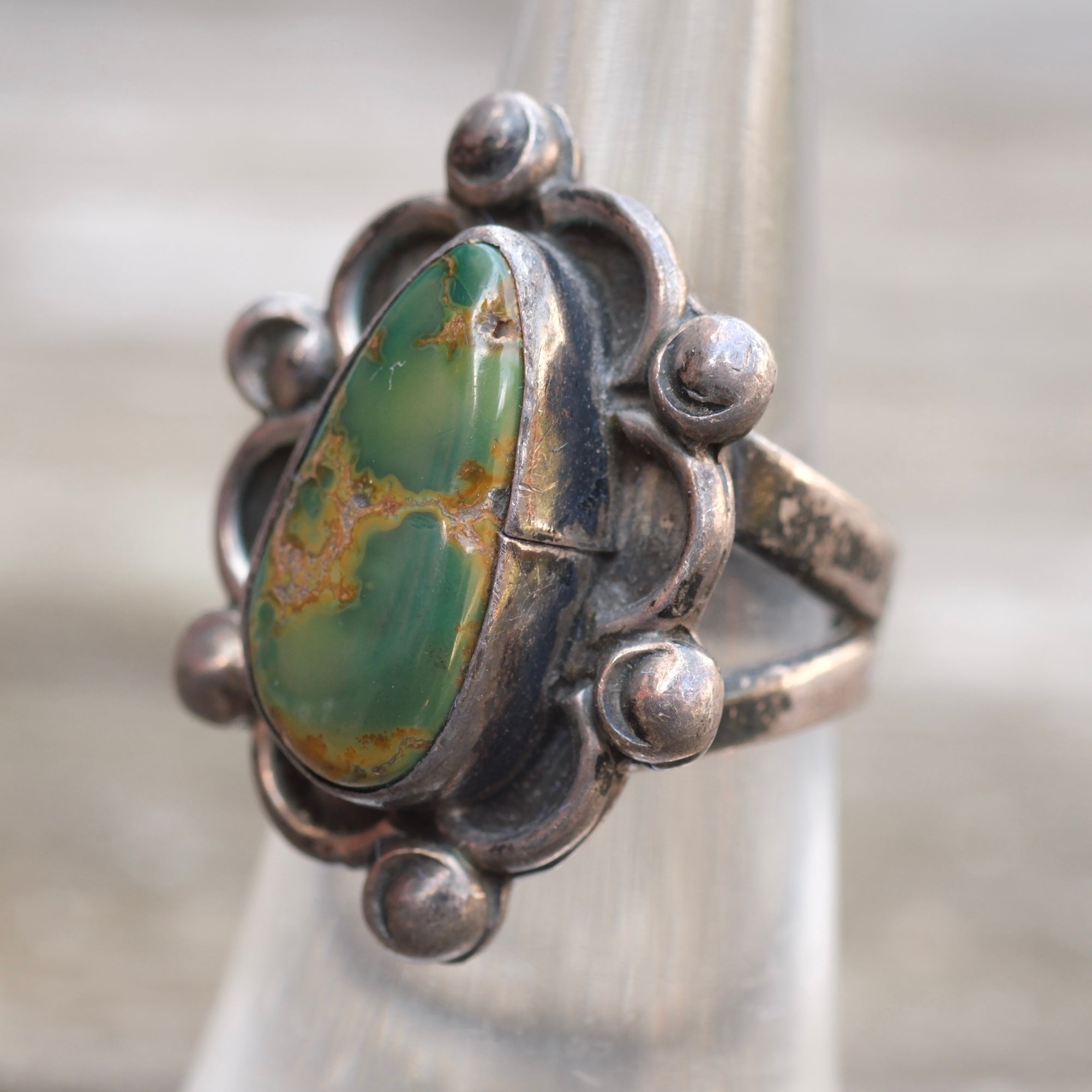 Vintage Sterling Turquoise Ring 5.75