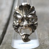 Vintage White Bronze Biker Ring 9