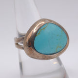 Vintage Sterling Compressed Turquoise Ring 8