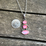 Vintage Sterling 3-Stone Dragons Breath Necklace