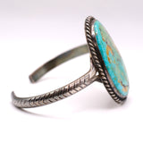 Vintage Sterling Turquoise Roper Cuff Bracelet 6"
