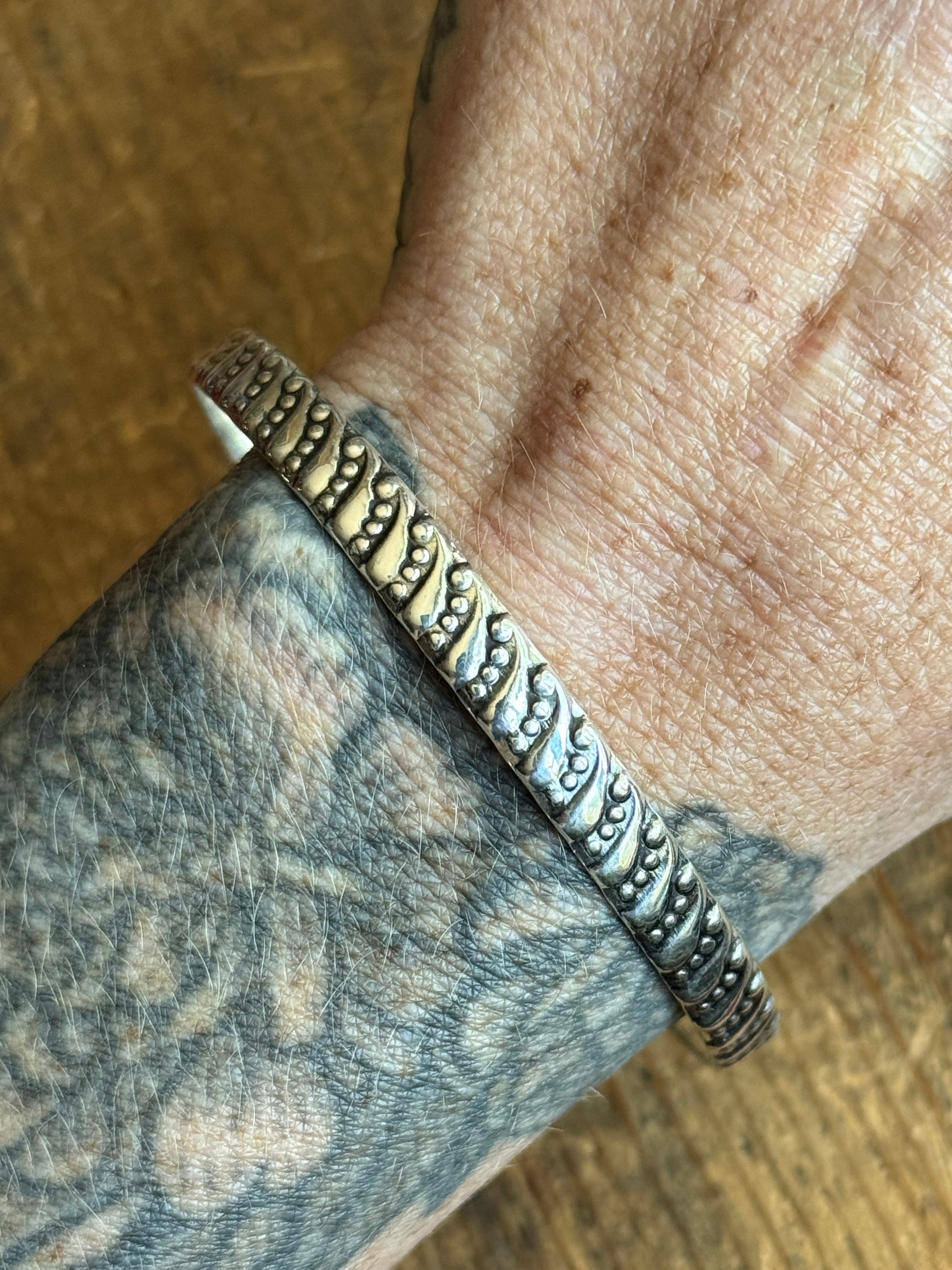 Vintage Sterling Silver Dappled Bangle