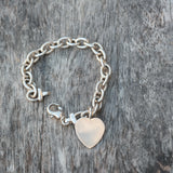 Vintage Stering Chain Heart Bracelet