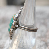 Vintage Sterling Turquoise Feather Ring 6.5