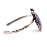 Vintage Sterling Purple Jasper Cuff Bracelet 6"