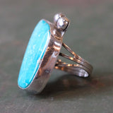 Vintage Sterling Turquoise Ring 6.75