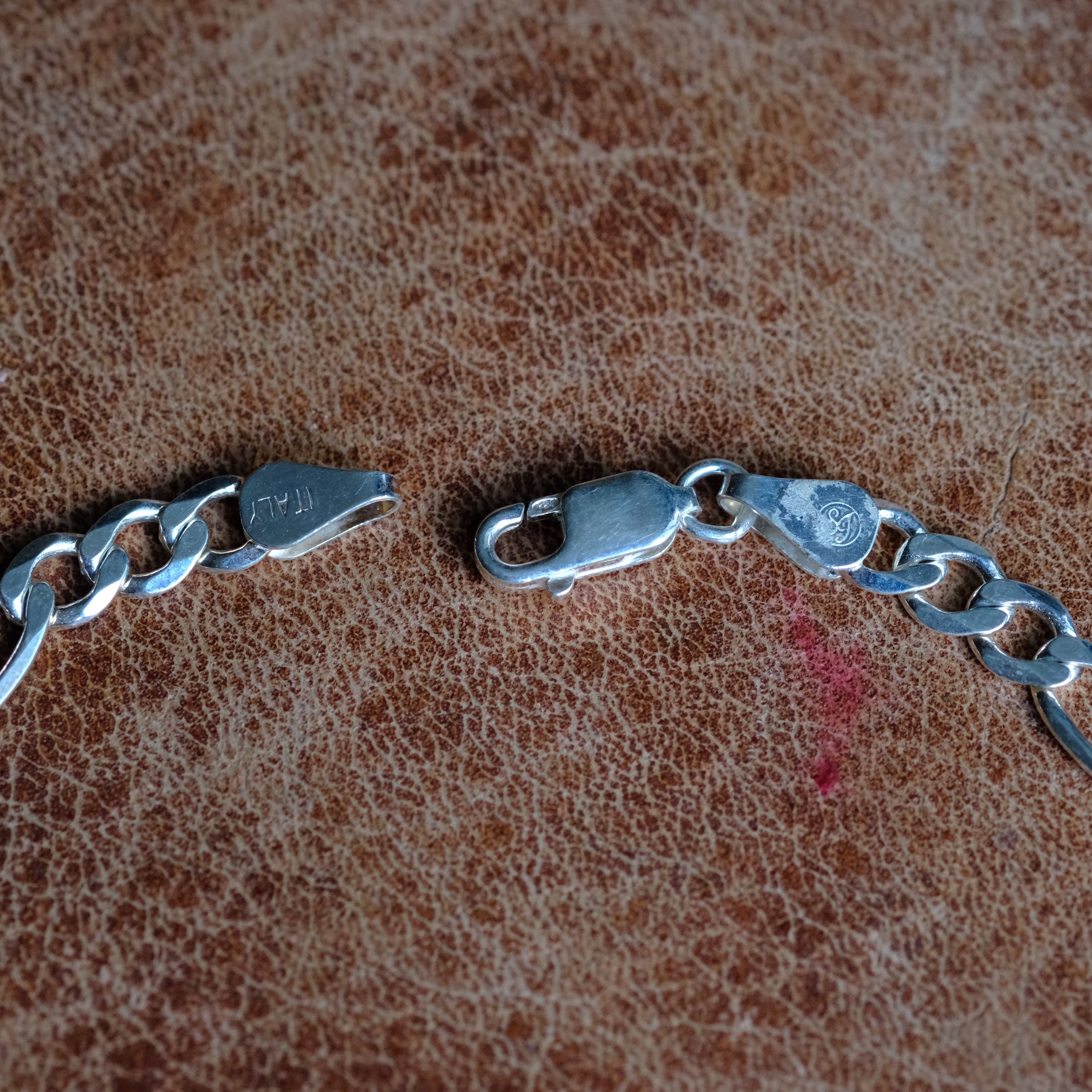 Vintage Sterling Silver Figaro Chain Bracelet