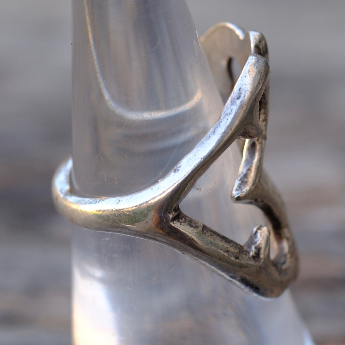 Vintage Sterling Silver Sandcast Ring 5.5
