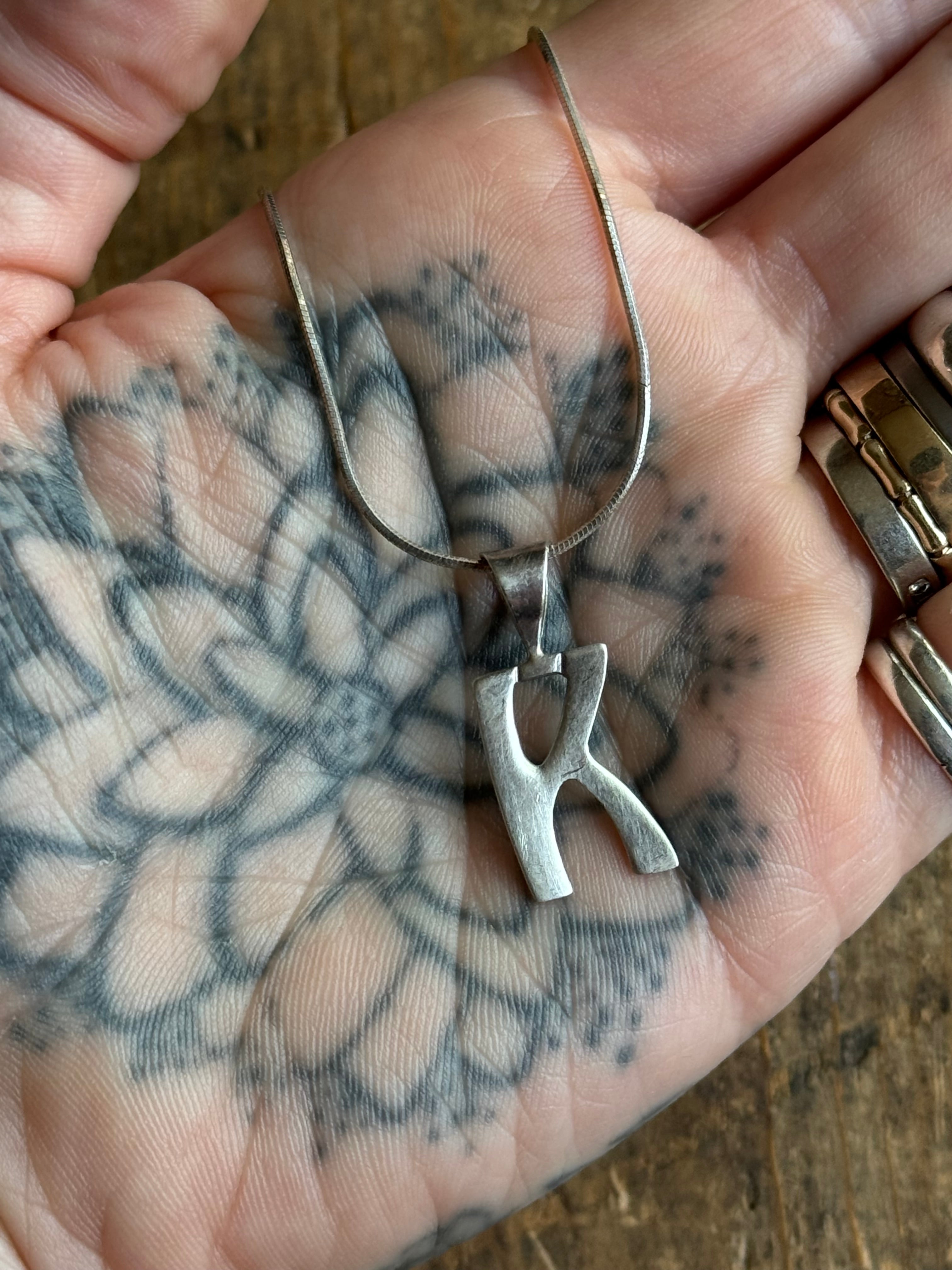 Vintage Sterling Silver ‘K’ Initial Necklace