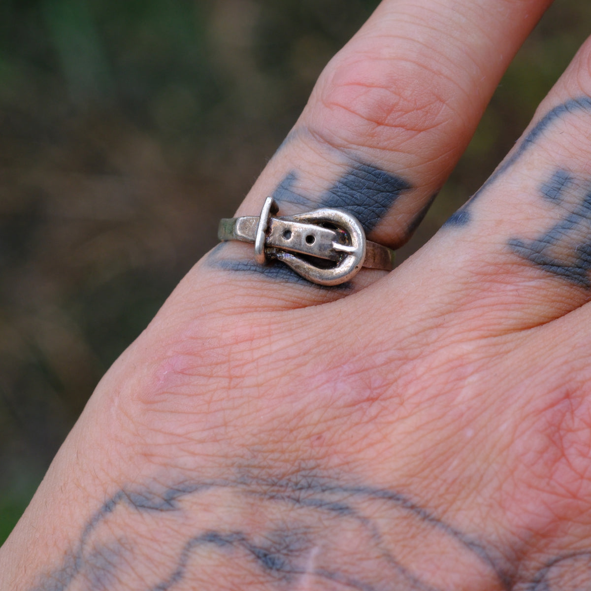 Vintage Sterling Silver Buckle Ring 7.75