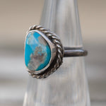 Vintage Sterling Turquoise Roper Ring 4.75