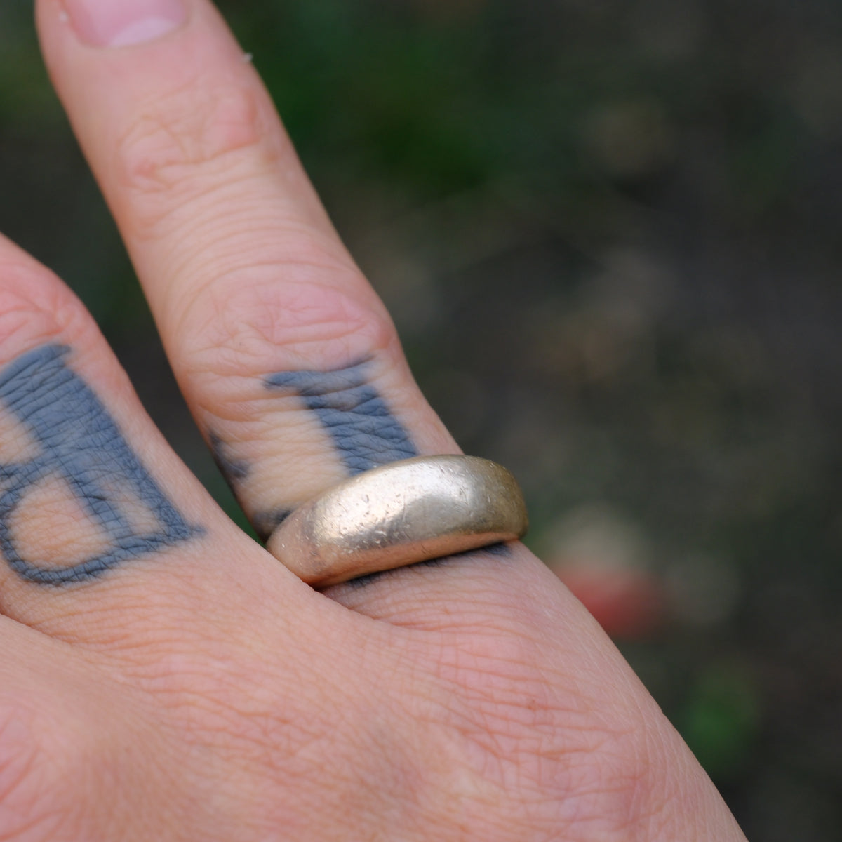 Vintage Sterling Silver Domed Band Ring 7.75