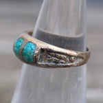 Vintage Sterling Turquoise Inlay Band 6