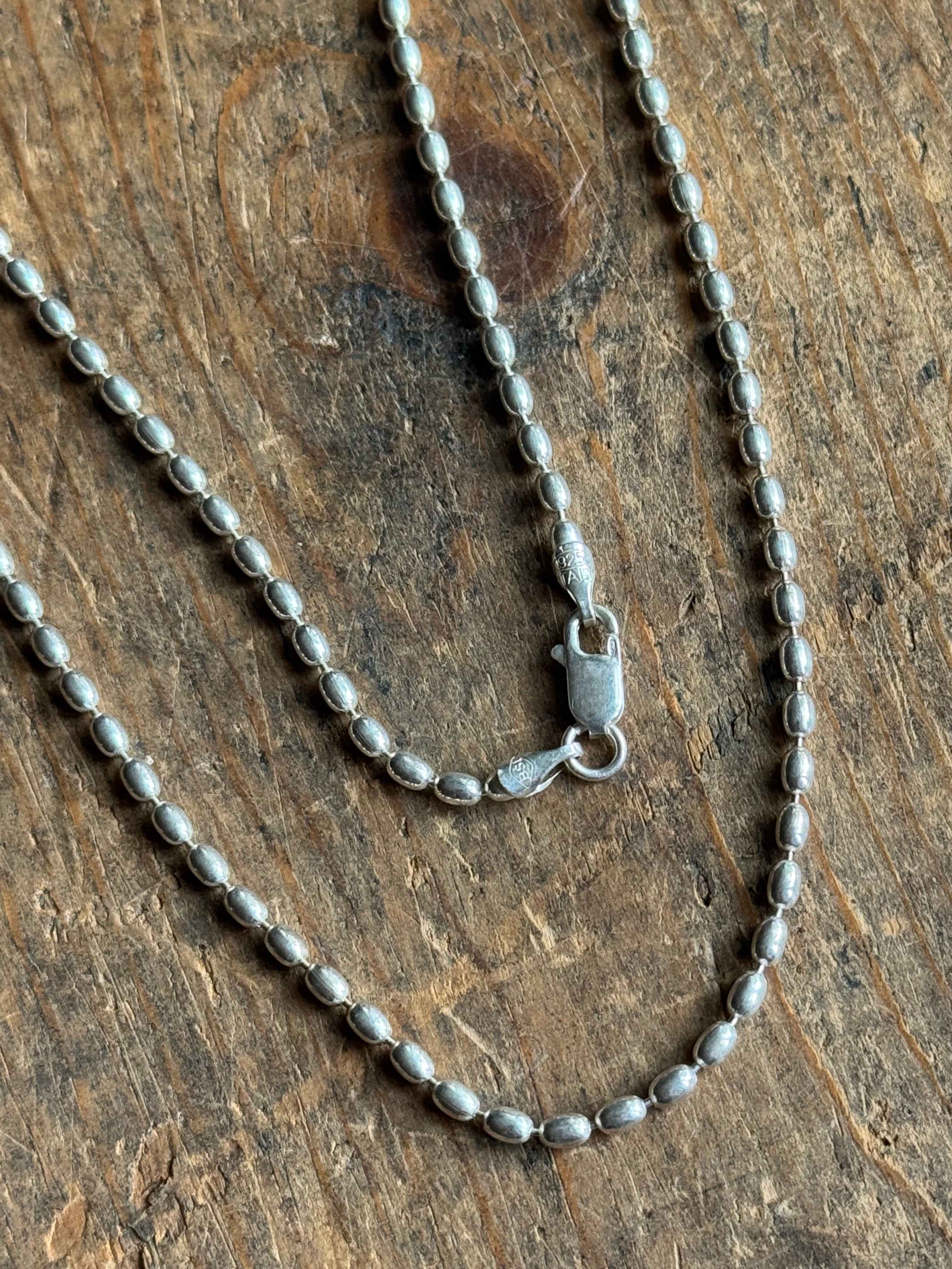 Vintage Sterling Silver 16” Bead Chain