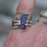 Vintage Sterling Purple Stone Band 7.25