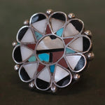 Vintage Sterling Zuni Inlay Ring 5.5