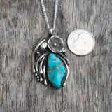 Vintage Sterling Turquoise Feather Necklace
