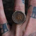 Vintage Gold Plated Indian Head Penny Ring 8.5