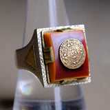 Vintage Mexican Biker Aztec Souvenir Ring 9.75