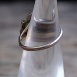 Vintage Sterling Mother Of Pearl and Coral Ring 4.5