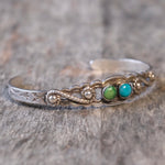 Vintage Sterling 2-Stone Turquoise Cuff